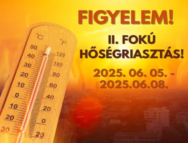 Vasárnap éjfélig másodfokú hőségriasztást adott ki az országos tisztifőorvos. Fokozódik a meleg, az Alföldön 37 fok is lehet.